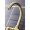 Kingston Brass KS2337NX Industrial Style Bridge Kitchen Faucet with Brass Sprayer, Brushed Brass KS2337NX - alternate 5